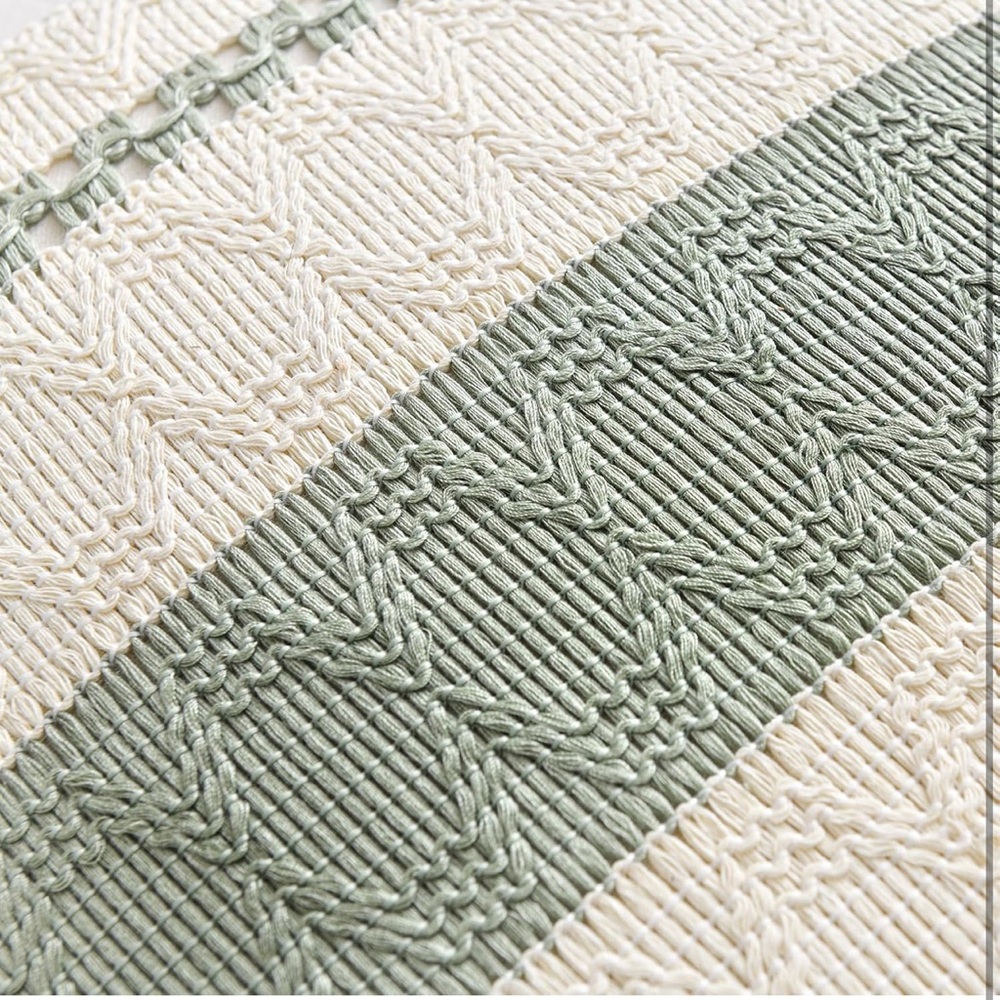 Sage Green Boho Lumber Decorative Throw pillow cover 12x20 - Picture 4 of 8
